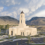 The newly completed temple stands against the foothills west of Cody. The temple opens to the public for tours beginning Aug. 27. Courtesy photo