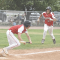 Dallin Bischoff executes a perfect suicide squeeze play as Rocco Rael races in from third base to score during Lovell’s three-run fourth-inning rally against the Cody Cubs last Wednesday night. The Mustangs will play in Cody Monday ahead of the Division II state tournament in Green River July 23-Aug. 3. David Peck