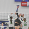 Celeste Lindsay spikes the ball as the rest of the team looks to defend setting up the sweep of Lander on September 15. Sherry Snell