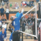 Lovell’s Brooklin Clark pushes the ball over the net during the match against Worland. Alex Kuhn, Northern Wyoming News