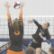 Lovell junior Avery Walker pounds the ball over the net against Powell last Thursday during Lovell’s three-set sweep over the visiting Panthers. The Lady Bulldogs will travel to the Conference Duals in Mountain View this weekend. David Peck