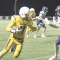 Rocky Mountain junior Ryan Grant puts a move on a Saratoga defender after receiving a pass from Mason Moss during Rocky’s 18-8 win over the Panthers Friday night. David Peck