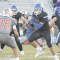 Lovell senior receiver Nathan Cornia turns for a gain after receiving a pass from Kyson Crosby during Lovell’s 23-7 win over the Casper Natrona junior varsity Thursday at Robertson Stadium. David Peck