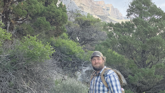 Dan Coles continues on a hike near the entrance to the Shell Falls area, where he spent most of one summer. John Bernhisel